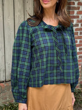 Load image into Gallery viewer, The Tiny Big Sister Check Bow Blouse
