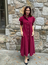 Load image into Gallery viewer, Thierry Colson Venetia Dress Plum Corduroy
