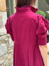 Load image into Gallery viewer, Thierry Colson Venetia Dress Plum Corduroy
