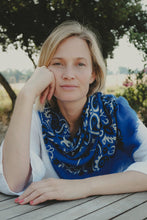 Load image into Gallery viewer, Maison Lecomte Flament Wool and Silk Bandana Scarf in Blue
