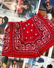 Load image into Gallery viewer, Embroidered Bandana Shorts Red
