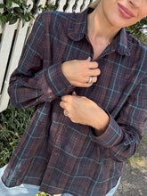 Load image into Gallery viewer, Secular Rene Chocolate Plaid Blouse
