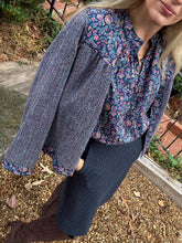 Load image into Gallery viewer, APOF Bello Skirt in Navy Tweed
