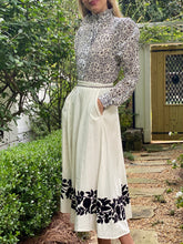 Load image into Gallery viewer, Thierry Colson Wynona Skirt in Cream and Black Embroidery
