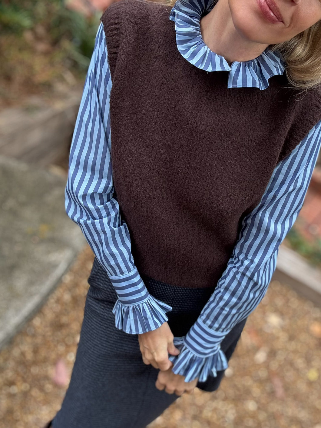 APOF Andrea Blouse in Blue Stripe