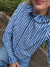 Load image into Gallery viewer, APOF Andrea Blouse in Blue Stripe
