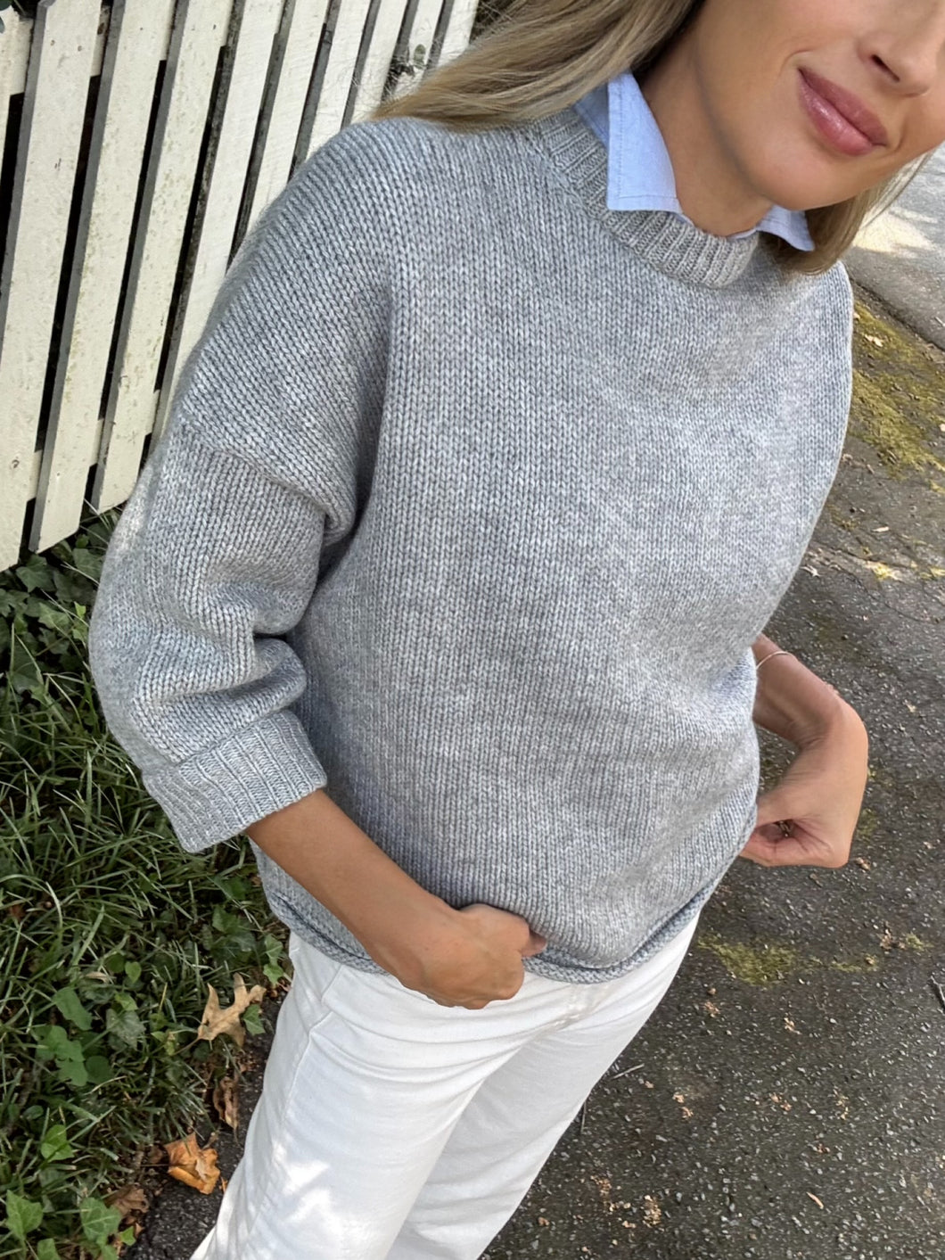 Secular 3/4 Alpaca Sleeve Sweater in Gray