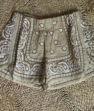 Load image into Gallery viewer, Embroidered Bandana Shorts Tan
