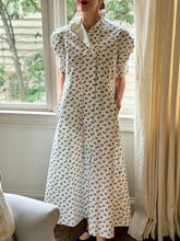 Load image into Gallery viewer, Thierry Colson Venetia Poplin Dress in Blue Cottage Blockprint
