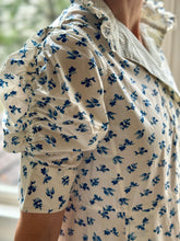 Load image into Gallery viewer, Thierry Colson Venetia Poplin Dress in Blue Cottage Blockprint
