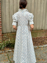 Load image into Gallery viewer, Thierry Colson Venetia Poplin Dress in Blue Cottage Blockprint
