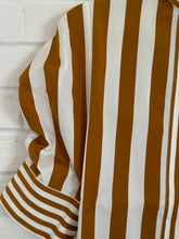 Load image into Gallery viewer, Thierry Colson Tobacco Lido Striped Vita Blouse in Luxury Cotton Poplin
