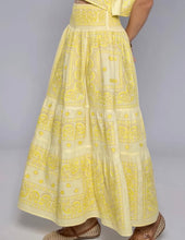Load image into Gallery viewer, Embroidered Bandana Skirt in Yellow-One Size
