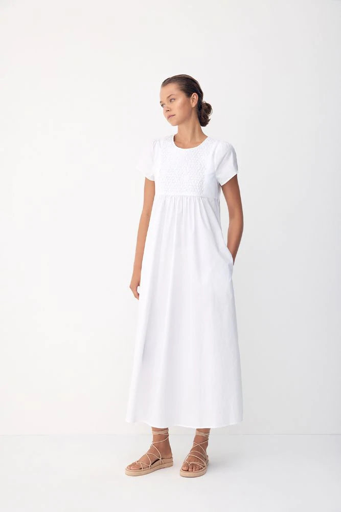 Bird and Knoll White Guinevere Dress