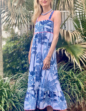 Load image into Gallery viewer, Juliet Dunn Palm Tree Print Sash Back Dress
