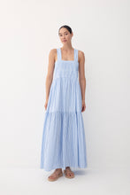 Load image into Gallery viewer, Bird and Knoll Blue and White Striped Penelope Dress
