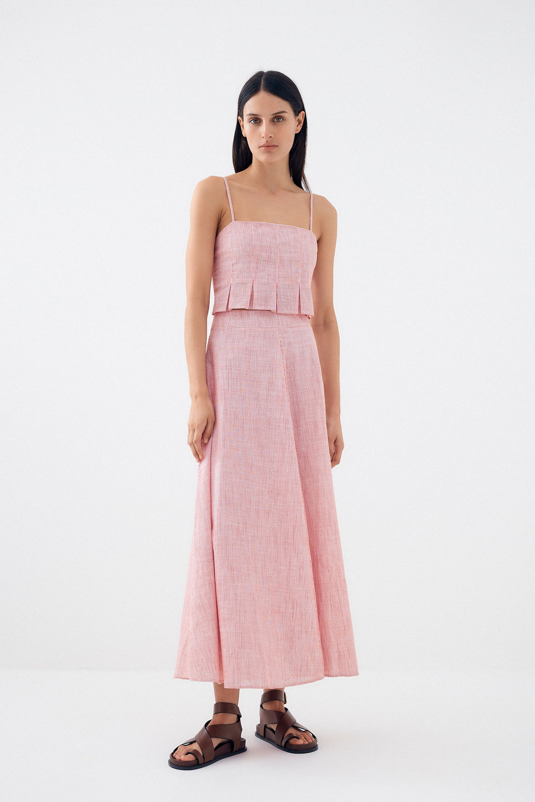 Bird and Knoll Red Striped Story Skirt