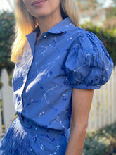 Load image into Gallery viewer, Thierry Colson Blue Embroidered Vike Blouse
